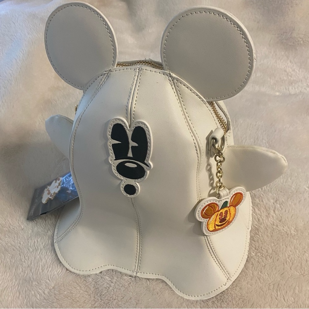 Ghost Mickey Loungefly Crossbody Stitch Shoppe Glow in the Dark with Pin
